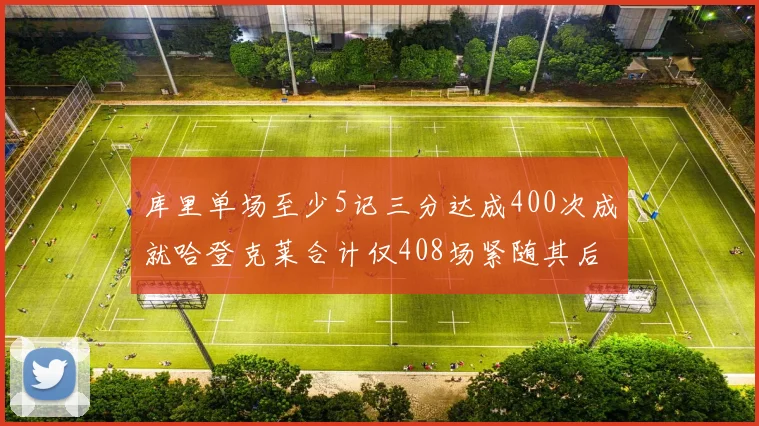 库里单场至少5记三分达成400次成就哈登克莱合计仅408场紧随其后